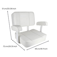 Captains Chair with Armrests Waterproof Marine Armchair Sun-Resistant Yacht Seat