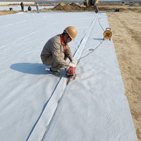 White Weed Control Fabric Geotextile, Pond Liner Mulch Fabric for Garden & Landscaping, Water-Permeable Root Barrier, Gray Drainage Fabric