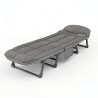 Padded Folding Lounge Bed Comfortable Folding Bed Multi-Use Office Rest Cot Supportive for Guest Room