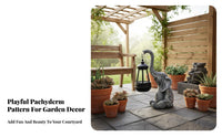 Waterproof Solar Elephant Garden Statue Auto On/deactivate Elephant Solar Light Lasting 8 Hours for Yard, Lawn, Patio
