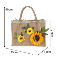 Jute Tote Bag Structured Rectangular Tote Bag Effortless to Tidy Daily Carrier for Gift Carrying