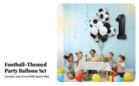 15 Pieces Includes Foil Balloons Soccer Theme Balloon Kit Easy to Assemble Football Party Balloon Set for Children, Parents, Pubs