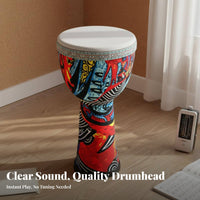 Djembe authentic leather drumhead Rope-Tuned Djembe Beginner accessible Deep sonorous Sound for Children, Musicians