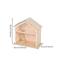 Assembly Cottage with Ladder Unfinished Wooden Woodcraft Two-Tier Miniature Wooden house for Hobbyists