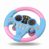 Pretend-Play Toy Steering Wheel with Suction Cup Educational Simulated Steering Wheel for Toddlers