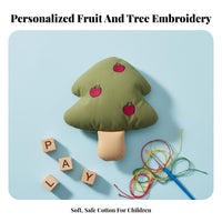 Cartoon Tree Clothing Accessory Sew-On Option Stuffed Tree Applique Soft Textile 3D Filled Decoration for Kids, Parents, Bags, Hats, Craft Projects