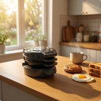 Breakfast Sandwich Maker Electric Burger Maker Compact Egg Cooker with Lid for Students, Commuters, Small Kitchens, Dorm Rooms, Recreational Vehicles