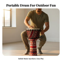 Authentic Andat Skin Head Djembe Drum Beginner Friendly Rope-Tuned Djembe Andatskin Drumhead Percussion Instrument Tunable for Beginners, Music Students, Home Practice, Jam Sessions, Live Performance, Outdoor Gatherings