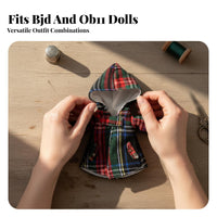 20cm Doll Jacket and Match BJD Doll Outerwear High-Quality Textile Miniature Duffle Coat for Hobbyists