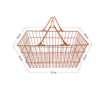 Wire Shopping Basket with Handle Portable Metal Shopping Basket with Handle Heavy Duty for Shoppers