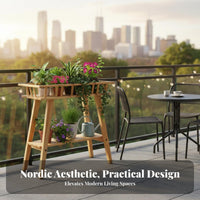 Floor-Standing Multi-Tier Pot Shelf Nordic Aesthetic Flower Rack Minimalist design Plant Stand Stable and Sturdy for Homeowners, Apartment Dwellers, Interior Decorators, Balcony, Living Room, Sunroom, Bedroom