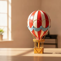 Hot Air Balloon Ornament Festive Sculpture Glittered for Wedding