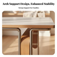Sintered Stone Top Rectangular Wood-Leg Table German Modernist Inspired Dining Room Furniture Nordic Design mid-centuryera Modern design for Families, Homeowners, partners, Kitchen, Home, Restaurant