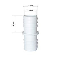 2 Pieces Plumbing Part Stainless Steel Ribbed Plastic Hose Barb Fitting