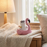 Specters Flamingo Swim Circle Funny Specters with Flamingo   Playful Tabletop Statue for Halloween Hosts