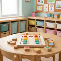 Color Sorting Board Screenunplugged Wooden Sliding Game Color Matching Game Tactile Toy Safe for Preschoolers, Playroom