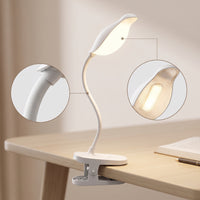 Adjustable Brightness LED Clamp-Mounted Desk Lamp Dimmable Bird-Shaped Lamp with Clamp Flexible Arm Gooseneck Reading Light Eye-Friendly for Students, Bedside