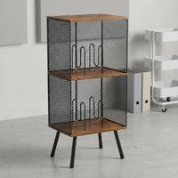 Three-Tier Vinyl Album Stand Rustic Vintage Design 3 Shelf LP Organizer