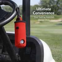 Golf Ball Holder Pouch, Neoprene Waterproof Golf Ball Storage Bag with Carabiner Clip, Portable Golf Ball Carrier for Golfers