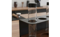 8 Pieces Portable Transparent Coffee Bean Storage Rack Freshness Lock Airtight Glass Jar Easy to Clean for Cafe