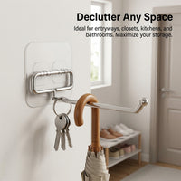 Bedroom & Closet Waterproof Sticky Hooks, Removable Stainless Steel Kitchen for Hanging, Strong Adhesion for Students, Versatile Bathroom Organization