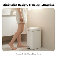Pedal Trash Can Effortless Gentle Close Trash Can with Lid Space Saving Narrow Kitchen Garbage Bin for Pet Owners, Washroom, Living Room