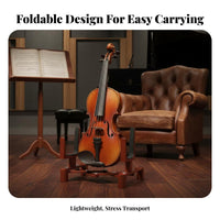 Foldable Violin Stand Space-Saving Violin Stand Adjustable Portable Holder for Violinists, Music Students