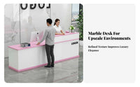 Modern Reception Desk Multi-Use Company Front Desk Sturdy and Sturdy Shop Cashier Counter for Shopkeepers, Receptionists, Retail Store, Lobby