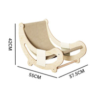 Solid Wood Frame Wooden Cat Sofa Bed Side Storage Pocket Cat Scratcher Lounger Moisture-Proof Design Pet Furniture for Cats
