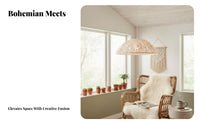 Cotton Rope Lampshade Handmade Woven Lampshade Bohemian Warm Light Cover Natural Aesthetic Indoor Lighting Easy to Install