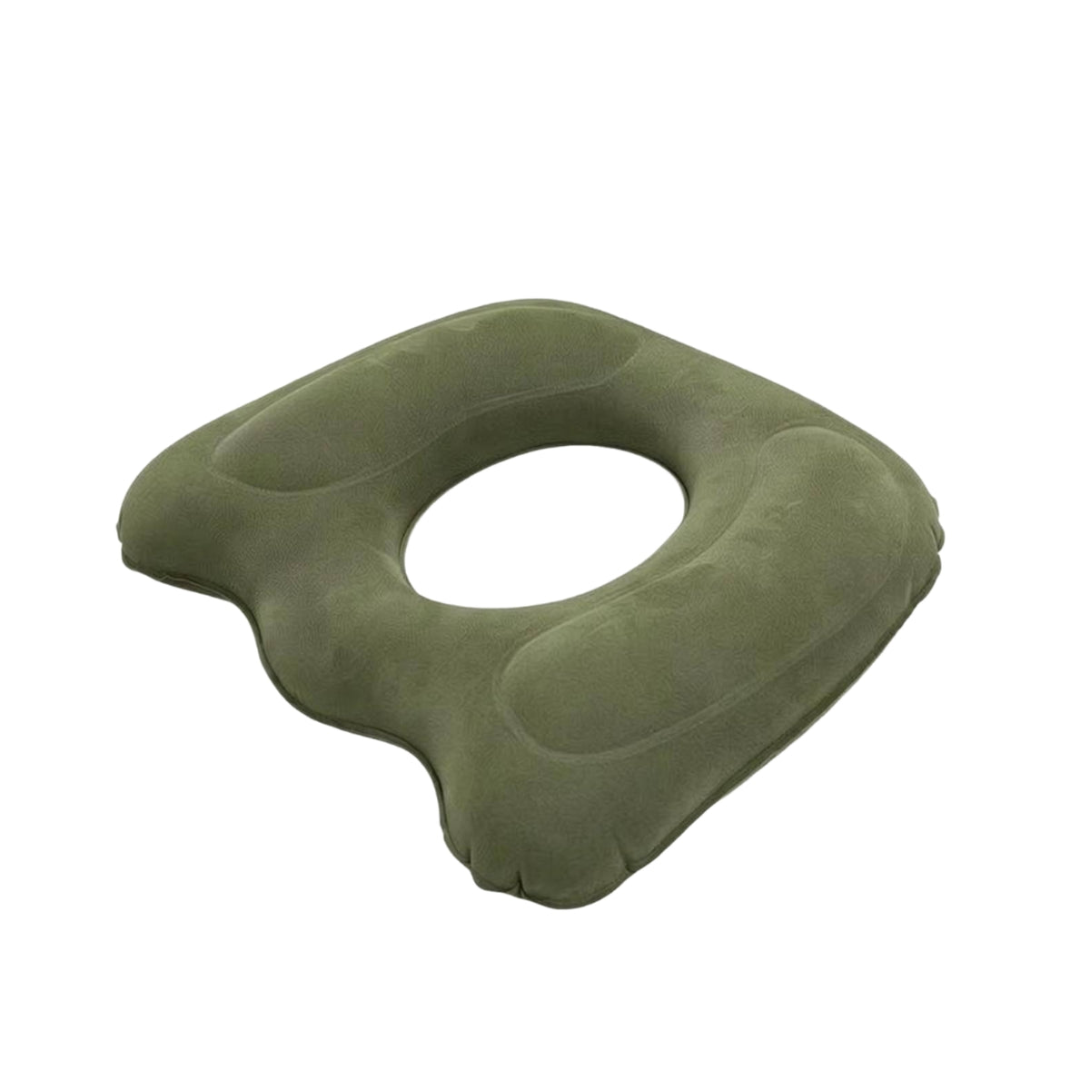 Flocked Seat Cushion with Center Opening PVC Inflatable Seat Cushion Water-Resistant Seating Aid Contoured