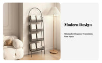 Multi-Tier Design Arched Magazine Stand Space-Saving Freestanding Publication Stand High Capacity Display Shelf Stable and Sturdy for Home Organizers, Apartment Dwellers, Living Room, Reading Corner, Reception Area, Bedroom