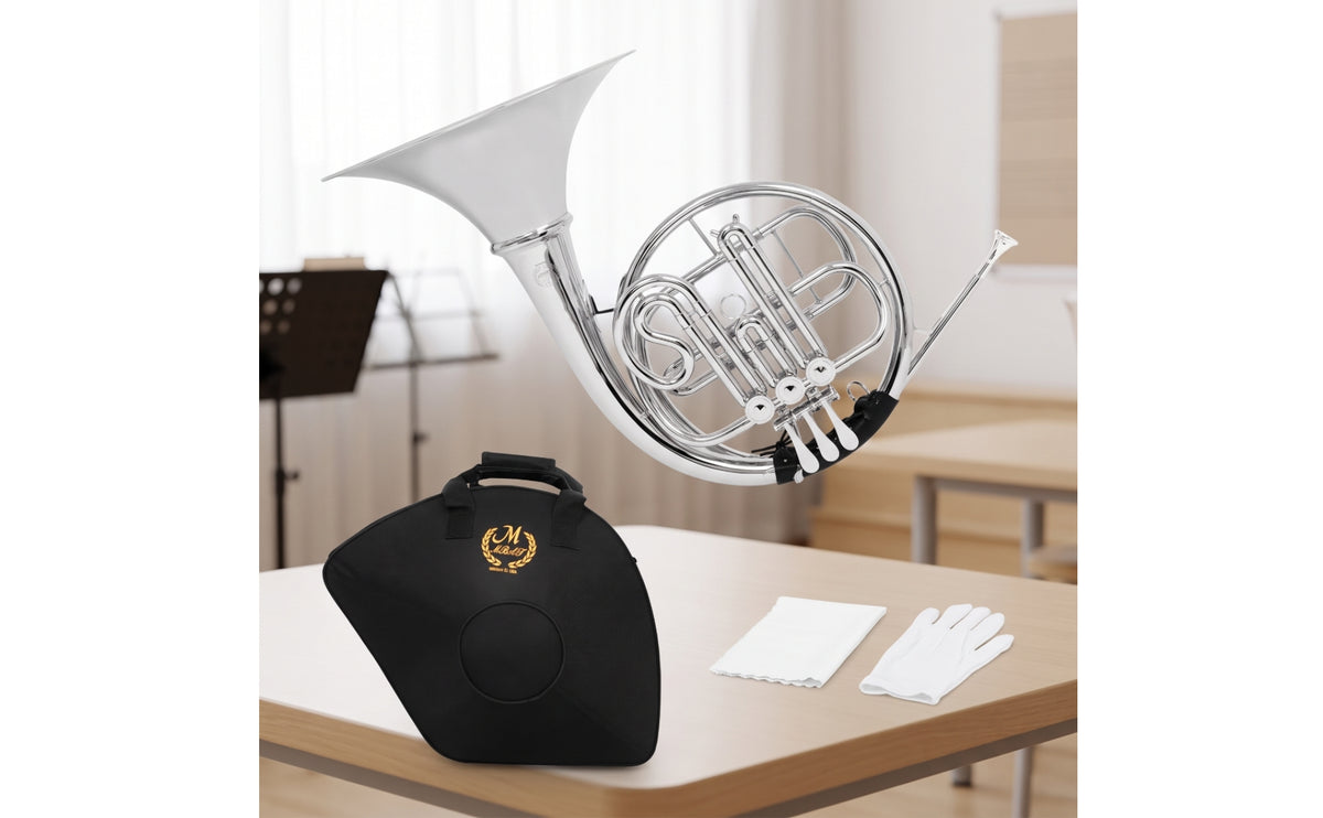 Single-Row Bb French Brass Instrument Split-Body French Brass Instrument with Case Three-Key Brass Instrument Stable Pitch for Students, Beginners, School Band, Practice