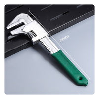 F-Shaped Wrench with Coated Handle Comfortable Adjustable Wrench Non-Slip Spanner for Plumbing, Workshop