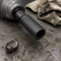 1/2-inch Drive Deep Impact Socket Set, Metric, 12.7mm, Single Head, Phosphated Finish