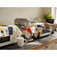 Korean Style Star Pattern Dust Cover for Home Appliances - Microwave, Air Fryer, Small Appliance Cover