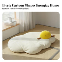 Cute Design Fried Egg Floor Pillow Soft and Comfortable Egg Shaped Seat Cushion Thickened Padding for Children, Girls, Bedroom, Bay Window