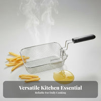 Deep Fryer Basket High Temperature Resistant Deep Fry Basket Stainless Steel Kitchen Utensil for Home Cooks, Food Enthusiasts, Restaurant