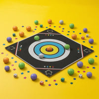 Tabletop Flicking Board Game with Balls Portable Cloth Board Game Interactive Easy-to-Learn for Families, Parties
