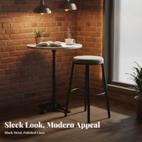 Minimalist Design Backless Round Stool Sturdy Construction Bar Chair Nordic Design Seating Furniture Rust-Proof for Homeowners, Adults, Kitchen Island, Counter, Cafe, Dining Room