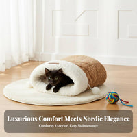 Enclosed Design Cat Sleeping Bag Warm Pet Sleeping Bag for Small Dog Owners, Indoors, Living Room, Car Travel