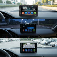 Car Stereo Player Smartphone Integration Car Radio with Touchscreen 7 Inch Double Head Unit for Drivers, Commuters, Road Trips