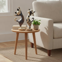 2 Pieces Cat Figurines with Bases Vintage-Style Cat Figurines Sculpture Hand-Painted Figurine Textured for Collectors, Bookshelf