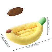 Banana Pet Bed Cute Feline Fruit Bed Cozy for Cats, Small Dogs, Living Room