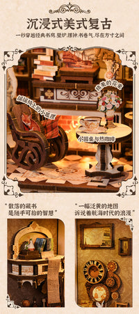 3D Wooden DIY Book Nook Kit - Traveler Bookstore Miniature Model