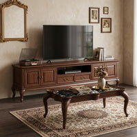 Coffee Table with Marble-Look Traditional-Aesthetic Top-Style Low Coffee Table Curved-Leg Furniture for Living Room, Sitting Area, Reading Corner