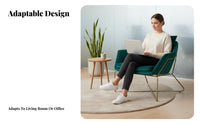 Nordic design aesthetic Upholstered Open-Frame Armchair Removable and cleanable Cover Single-Seater with Metal Frame Light Luxury Aesthetic Accent Chair Minimalist Design for Interior Designers, Business Owners, Living Room, detachice, Study, Bedroom