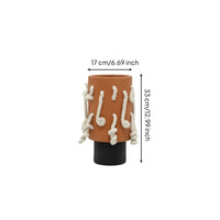 Vase with Rope Home Decor Cylindrical Vase Matte Flower Arrangement Container for Entryway