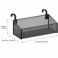 Under Desk Storage Basket, Detachable Metal Wire Hanging Storage for Students & Home Office, Desk Organisation Solutions, Matte Finish Small Size