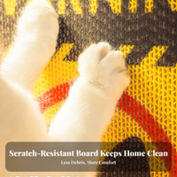 Low-Shedding Wall-Mounted Cat Scratcher Long-Lasting Corrugated Cardboard Scratcher Space Saving Design for Indoors, Living Room